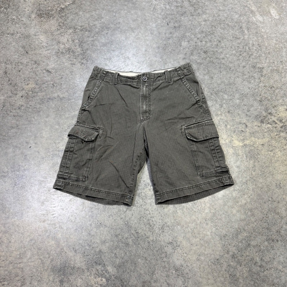 IZOD Cargo Shorts Mens 32 Green Ripstop Utility Multi-Pocket Casual Outdoor